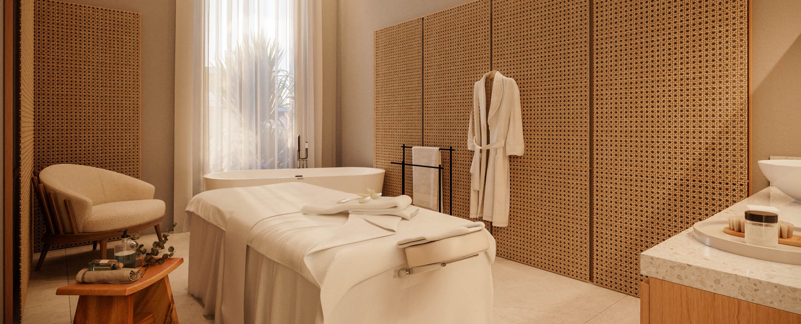 Massagem no Club House do condomínio Prime Beach Curumim, um local tranquilo para cuidar do corpo e da mente.